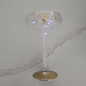 NWT Camille "E" Monogram Coupe Glass